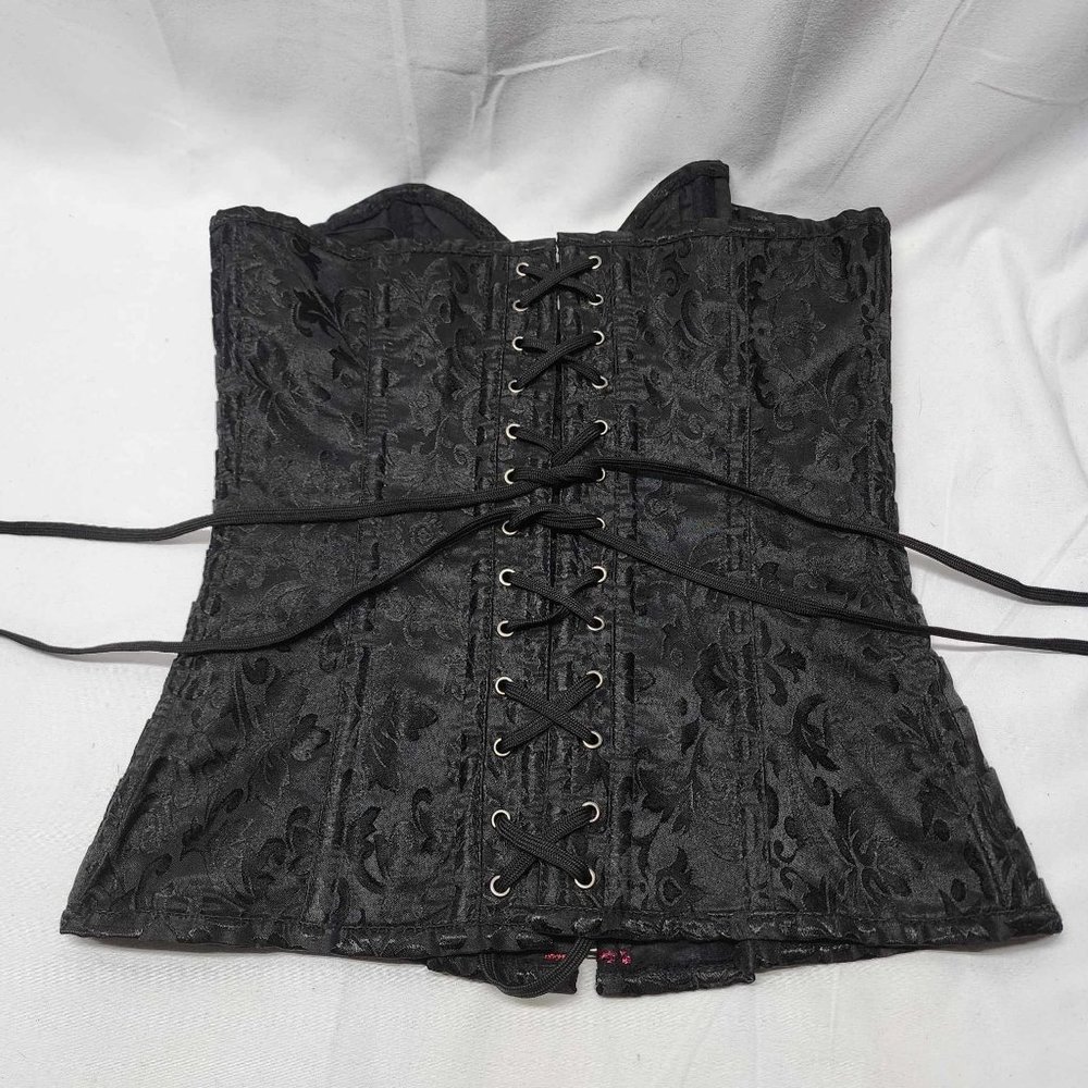 New Gorgeous Vampire Lace Black & Burgundy Corset - Picture 3 of 5